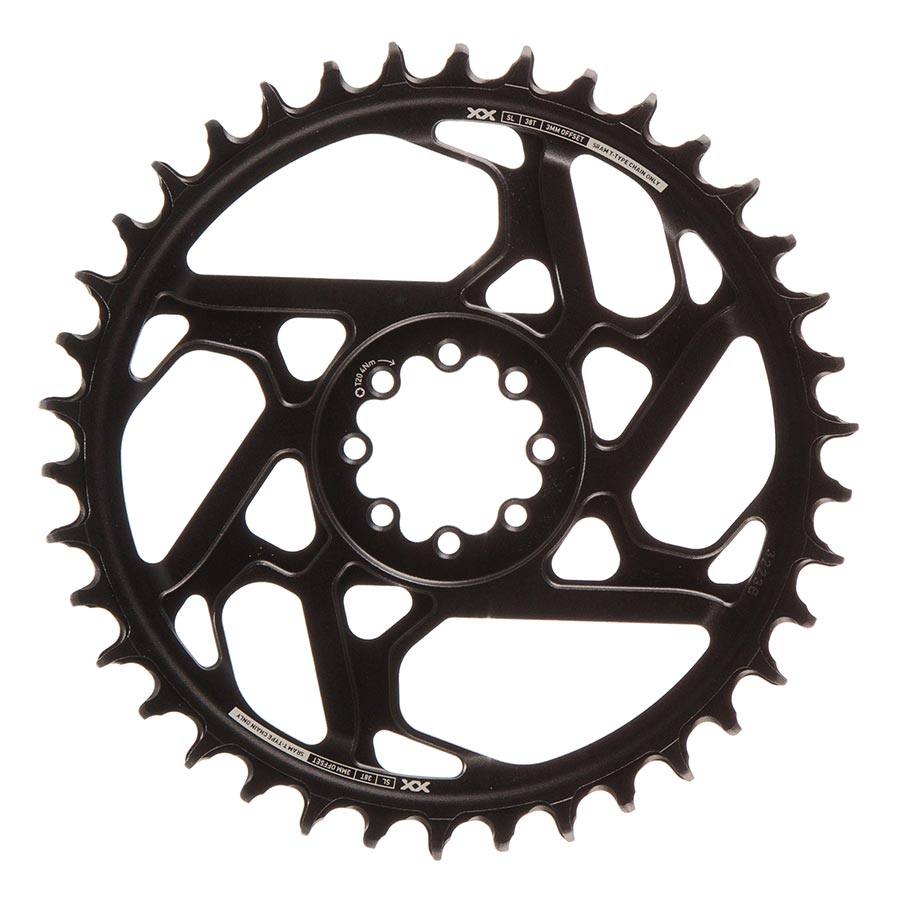 SRAM Eagle T-Type DM XX SL chainrings with 32 teeth, black aluminum, direct-mount, 12-speed, 0mm offset, for mountain bike drivetrain