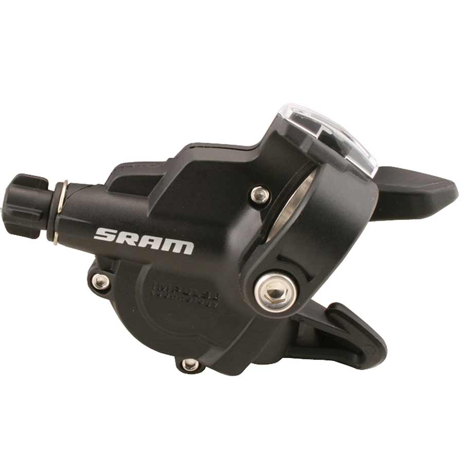 Pair of SRAM X4 MTB trigger shifters for 3x8-speed mountain biking, featuring ergonomic design and easy gear control.