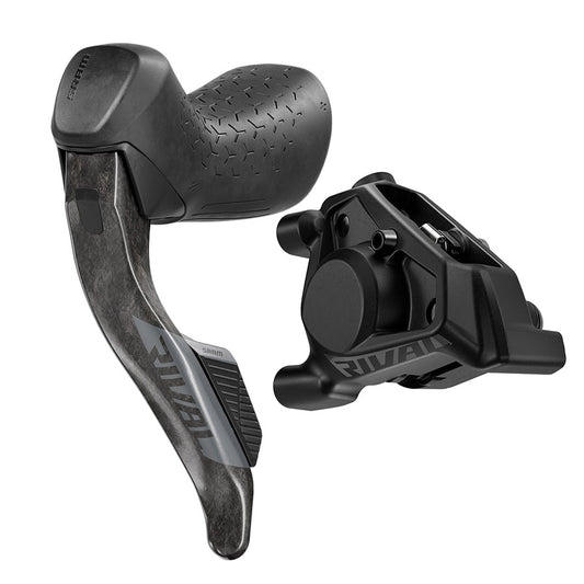 SRAM Rival AXS E1 road hydraulic disc brake caliper with left flat mount for high-performance cycling.