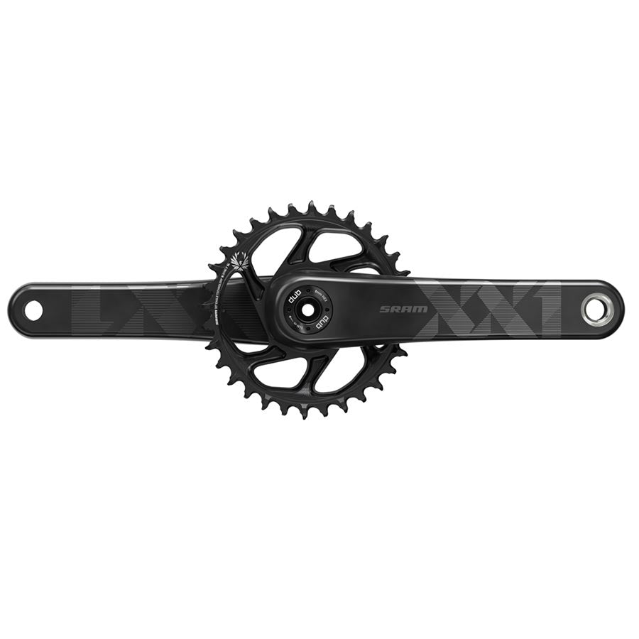SRAM XX1 Eagle DUB MTB crankset in gold, 175mm boost, 34T direct-mount chainring, 11-12 speed, DUB spindle, for mountain biking