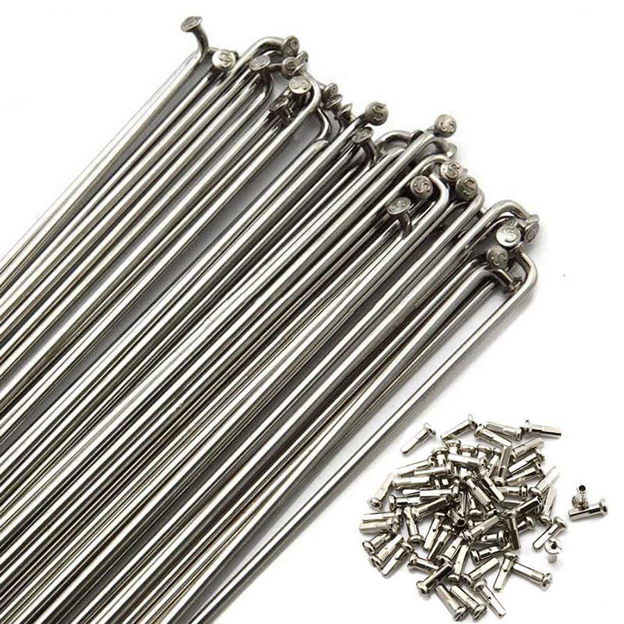 Wheel Shop, Zinc plated spoke, 2.0mm, Silver, 189mm, 144pcs, Sold in bulk with nipples