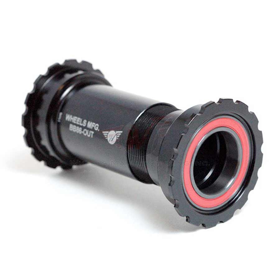 Wheels Manufacturing BB86/BB92 Threaded Zero Ceramic press-fit bottom bracket shell with black ceramic bearings and 41mm axle for Shimano bikes