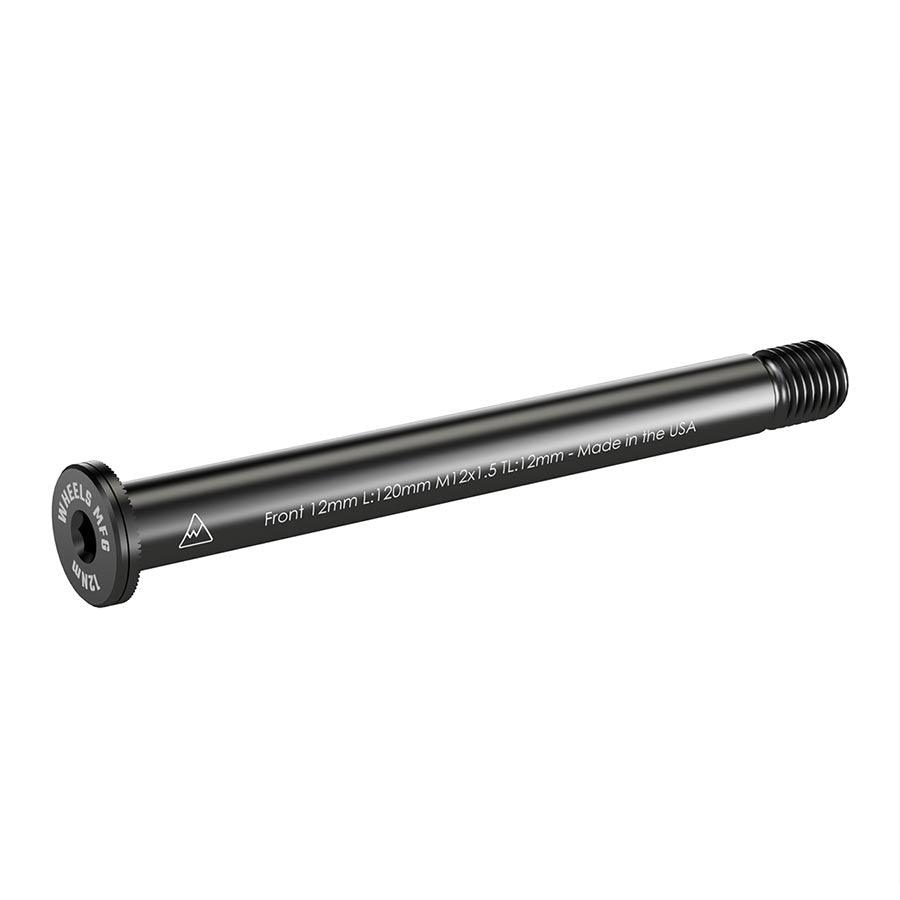 Wheels Manufacturing, Front 12mm Thru Axle, Thru Axle, Front, Length: 120mm, Thread Length: 12mm, Thread Pitch: M12x1.50