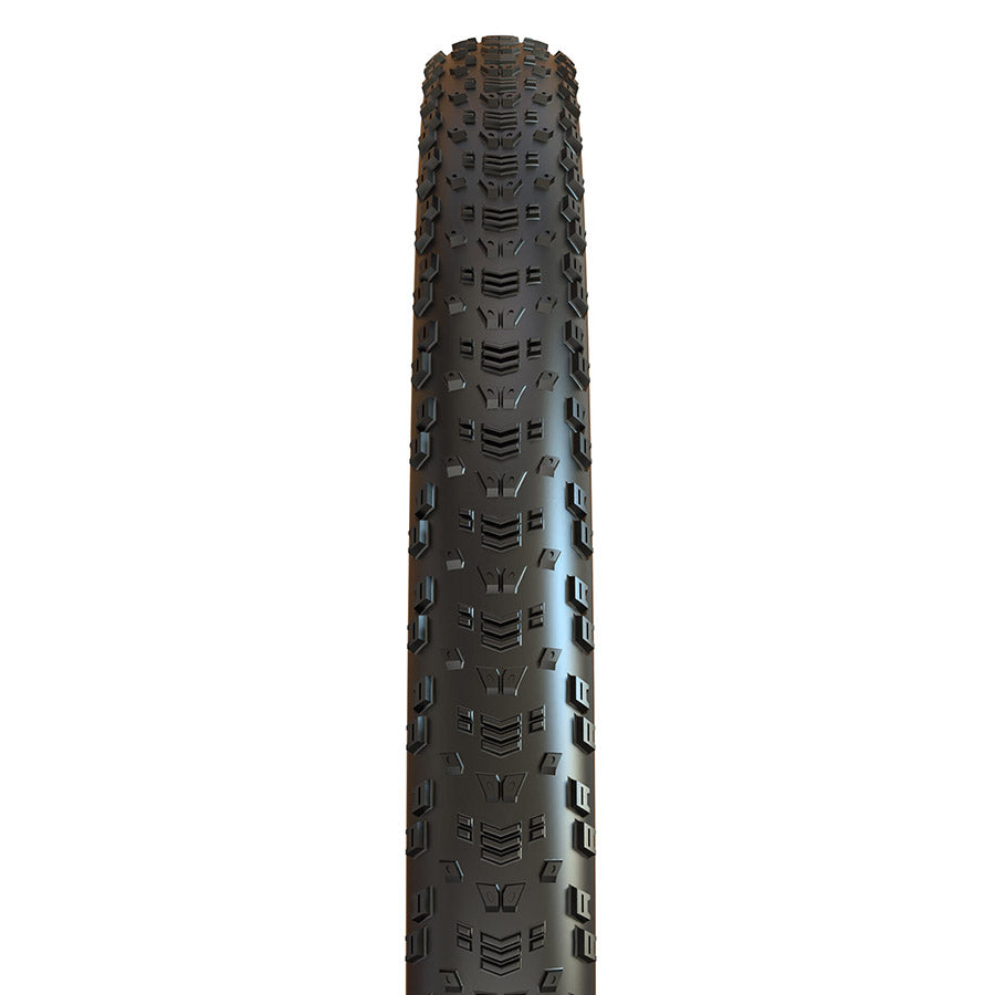 Maxxis Aspen mountain tires showing the rugged tread pattern for off-road cycling and mountain biking adventures.
