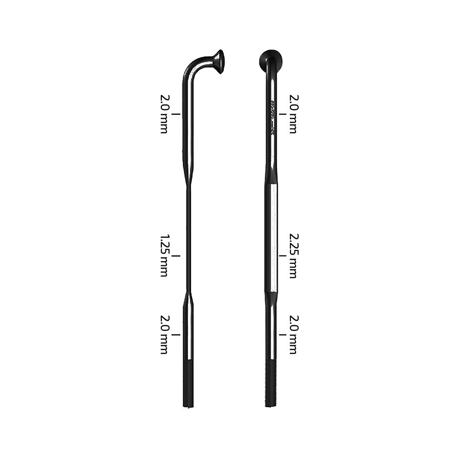 Zipp CX-Sprint Black J-Bend TCS spokes for bicycle wheels, featuring a sleek black finish and high-performance design.
