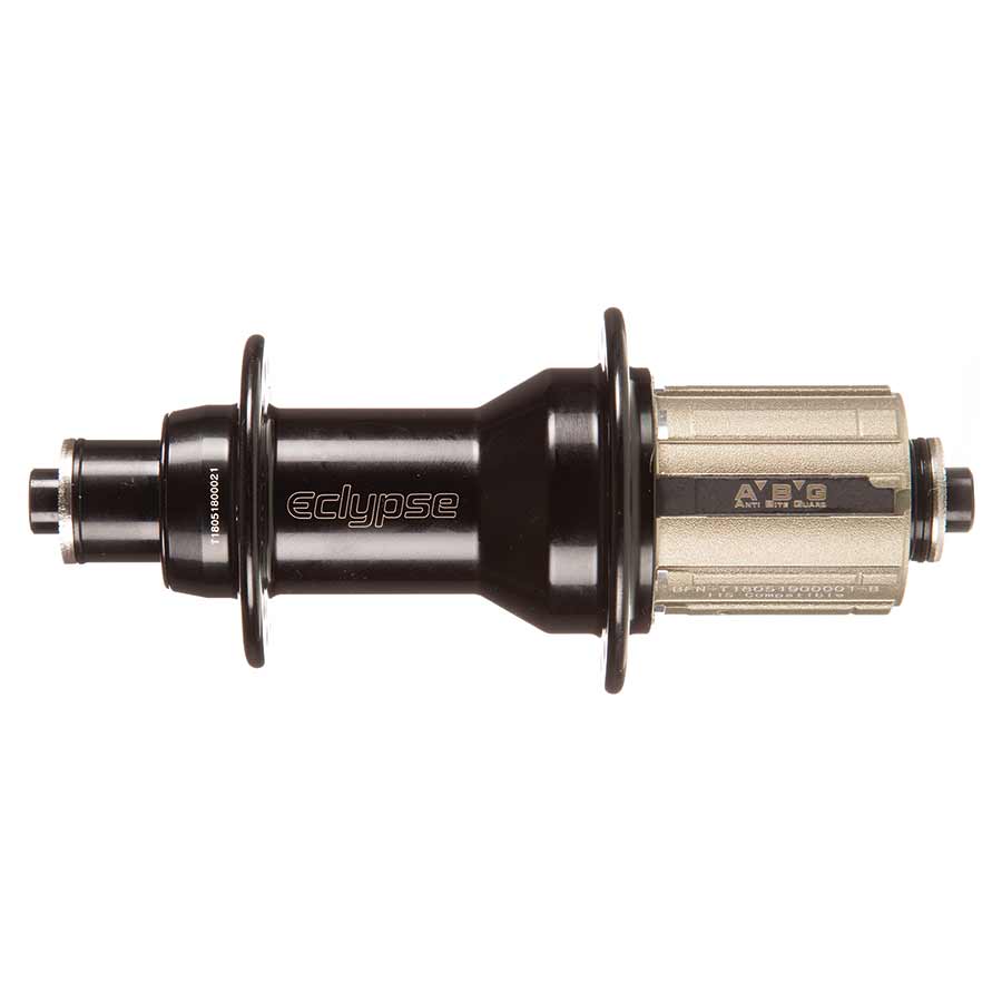 Eclypse A291/F482 SB/A non-disc hubs with black finish and detailed components, designed for bicycle wheel assembly.