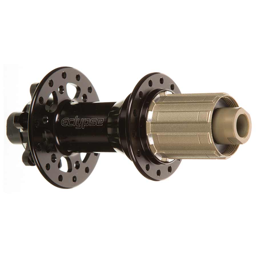 Eclypse D711/D712SB/A boost disc hub showing metallic finish and mounting holes for bicycle wheel attachment.