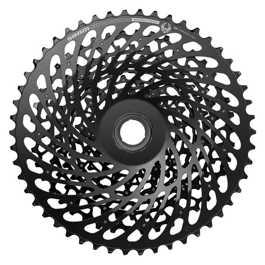SRAM XG-1275 Eagle C1 cassette with 12-speed sprockets for mountain bikes, showing the silver gear teeth and branding.