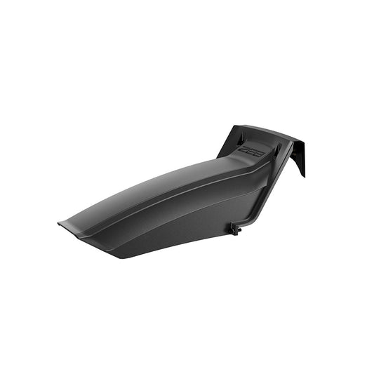 RockShox Enduro Mullet B1 front fender mounted on mountain bike, showcasing durable plastic construction and sleek design.