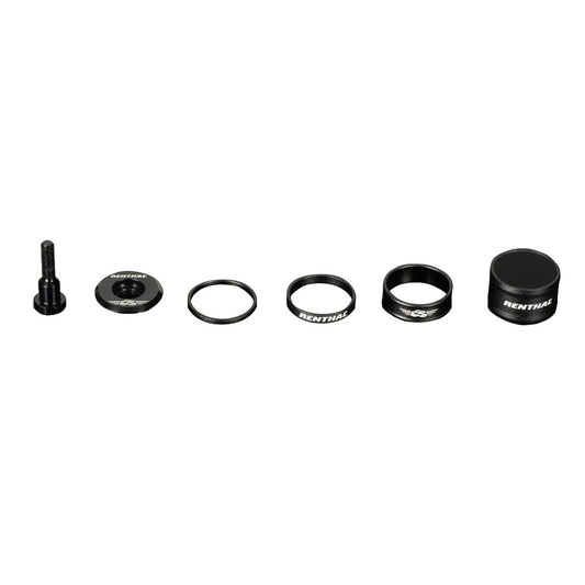 Renthal top cap and spacer kit for star nuts, compression plugs, and handlebar top caps, shown in the image.
