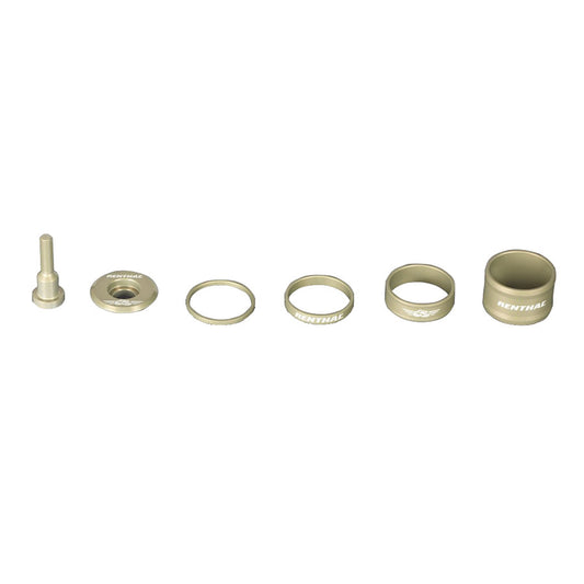 Renthal Top Cap and Spacer Kit with star nuts, compression plugs, and top caps for bike handlebars, shown in the image.