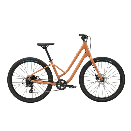 Marin Stinson 1 ST urban city bicycle with brown frame, featuring sleek design and comfortable riding position.