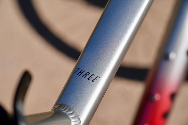 Close-up of the Marin Bobcat Trail 3 mountain bike frame showing detailed components and rugged design.