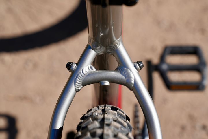 Close-up of the Marin Bobcat Trail 3 mountain bike frame showing the detailed design and branding on the bike.