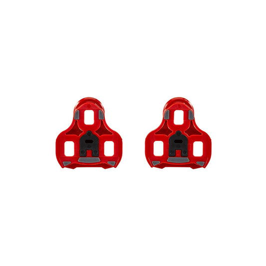 Look Keo Grip 9° red cycling cleats with textured surface and adjustable fittings for secure pedal engagement and optimal performance.