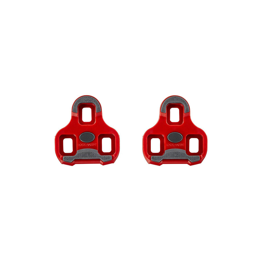 Look Keo Grip 9° red cycling cleats with textured surface and adjustable fit for optimal pedal connection.