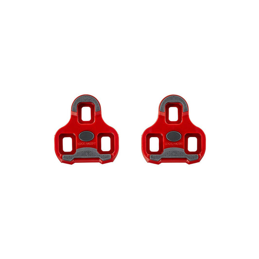 Look Keo Grip 9° red cycling cleats with textured surface and adjustable fit for optimal pedal connection.