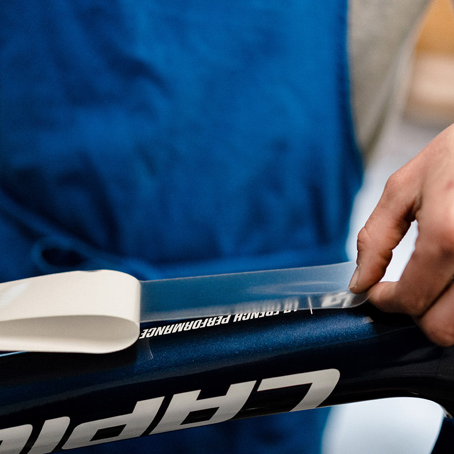 Zefal Skin Armor Roll frame protection strip for bike frames, showing the black protective material on a bicycle frame.