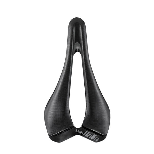 Selle Italia SLR Racing Replica road saddle with sleek design and lightweight construction, shown from the side view.