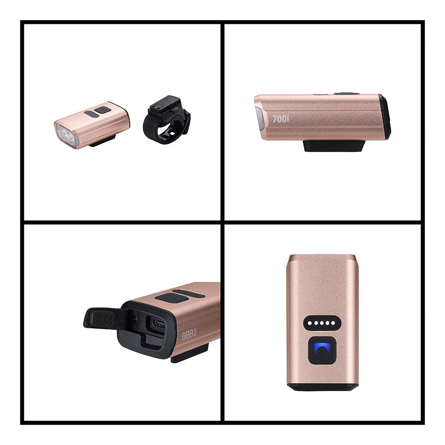 BBB Cycling BLS-262i Nanostrike 700i bike light, compact front LED light with adjustable brightness and durable mount.