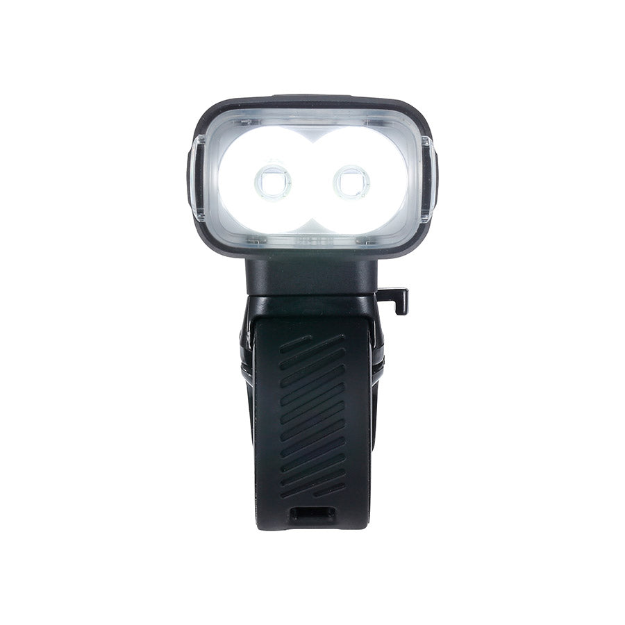 BBB Cycling BLS-263i Nanostrike 1000i bike light with bright LED, compact design, and adjustable strap for secure mounting.