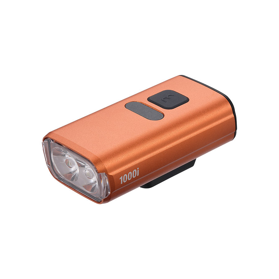 BBB Cycling BLS-263i Nanostrike 1000i bike light showing front view with adjustable mounting bracket and bright LED lens.
