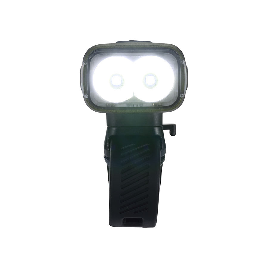 BBB Cycling BLS-263i Nanostrike 1000i bike light with front and rear LEDs, compact design, and adjustable mounting straps.