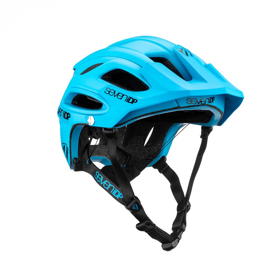 7iDP M2 mountain bike helmet in matte and gloss black, size medium (56-59cm), with ventilation and adjustable straps.