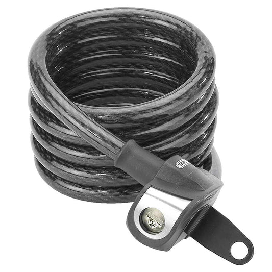 Abus Booster 670 cable lock with sturdy steel construction and key lock mechanism for bike security.
