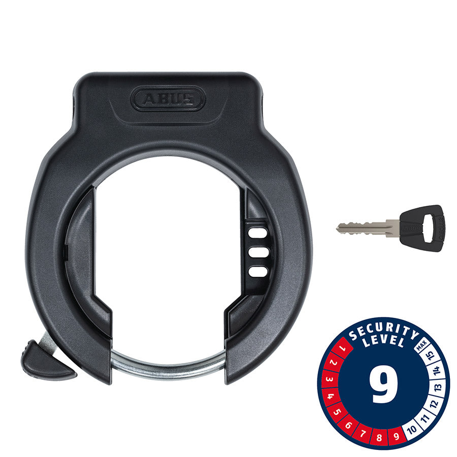 Abus 4750 R Pro Amparo frame lock bicycle lock with sturdy metal construction and key mechanism on white background