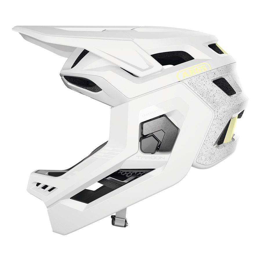 Abus Targon full face helmet with aerodynamic design, adjustable straps, and ventilation for motorcycle or cycling protection.