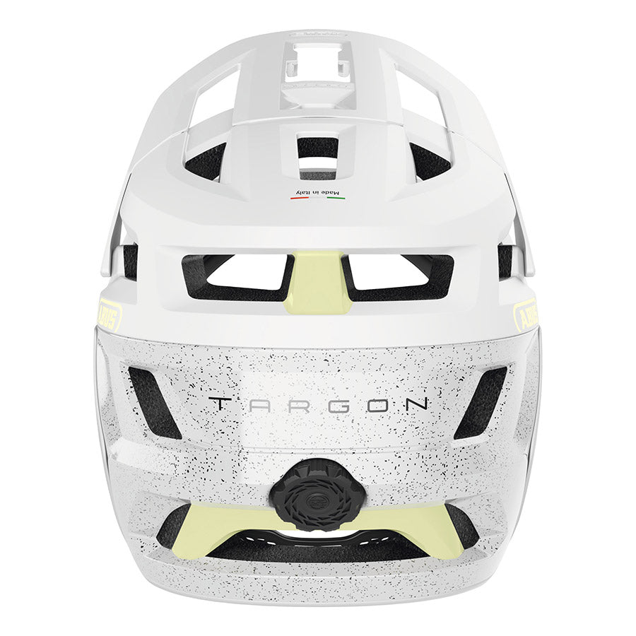 Abus Targon full face helmet with adjustable straps and ventilation for motorcycle or cycling safety.