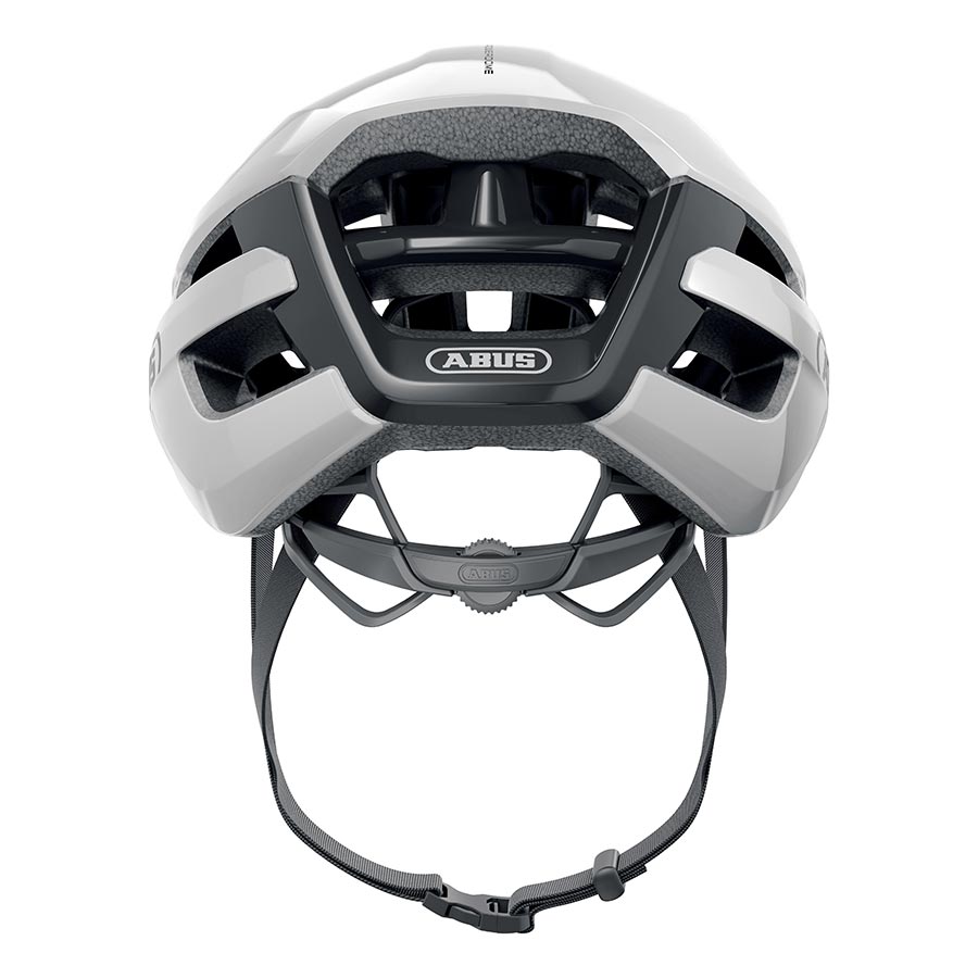 Abus PowerDome road helmet in velvet black with size 57-61cm, featuring aerodynamic design and adjustable straps.