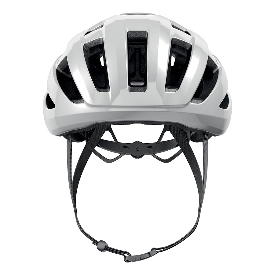 Abus PowerDome road helmet in velvet black, size L (57-61cm), featuring aerodynamic design and ventilation for cyclists.