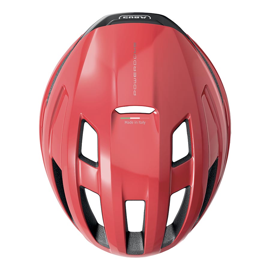 Abus PowerDome road helmet in velvet black, size 57-61cm, with aerodynamic design and adjustable straps.
