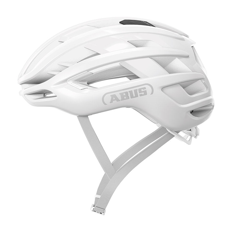 Abus AirBreaker 2.0 road helmet in all-purple with aerodynamic design and ventilation for cycling safety and comfort.