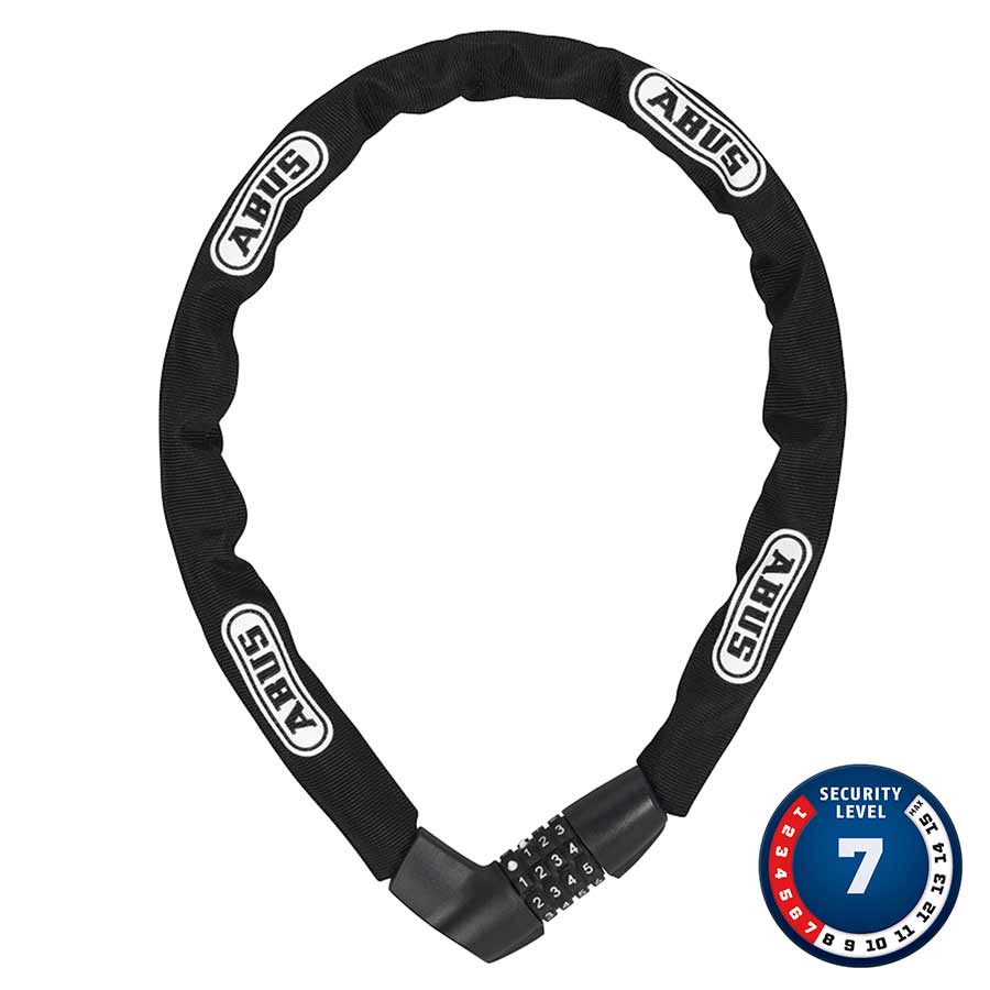 Abus Tresor 1385 chain lock in black, 85cm length, durable steel construction for secure bike or outdoor security.