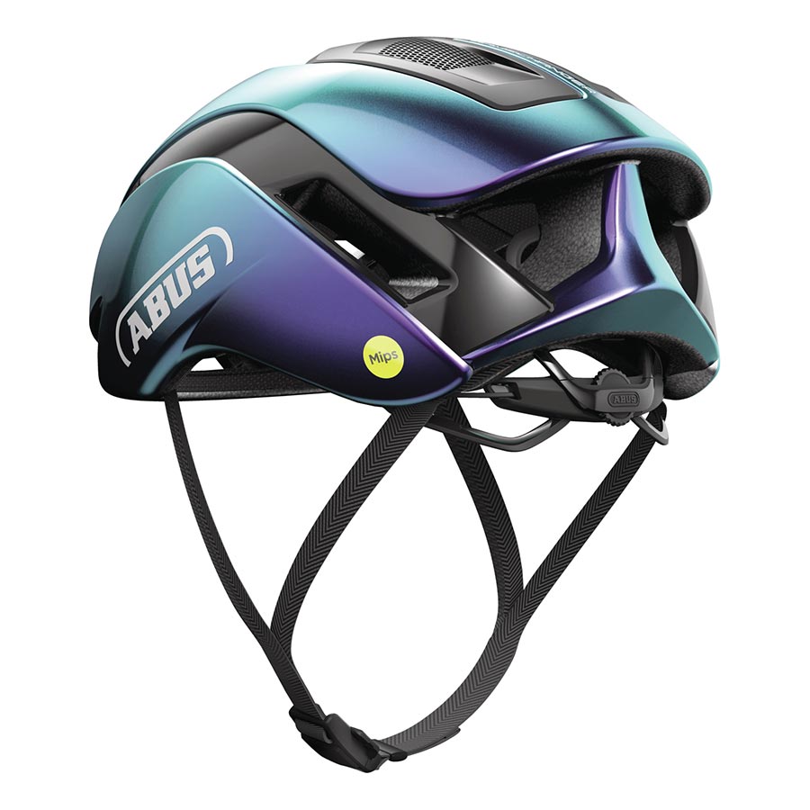 Abus GameChanger 2.0 MIPS road helmet in velvet black with size L, featuring aerodynamic design and safety padding.
