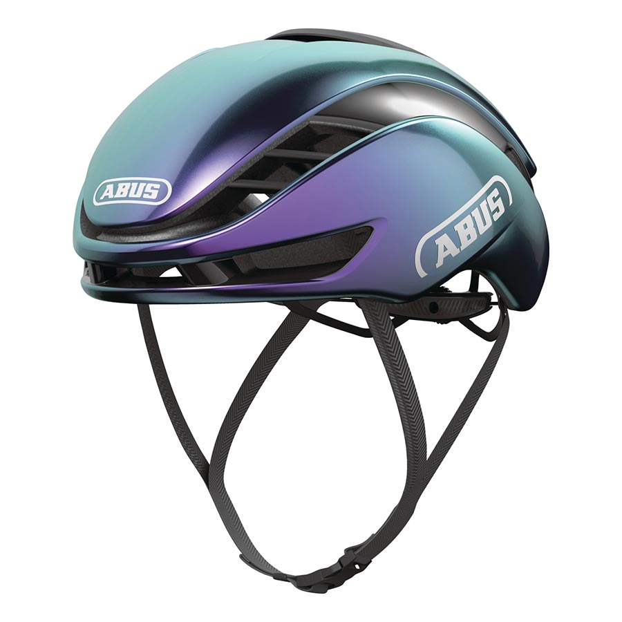 Abus GameChanger 2.0 road helmet in velvet black, size large (59-62cm), with aerodynamic design and adjustable strap.