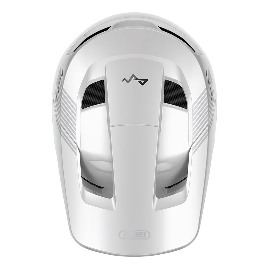 Shiny black Abus HiDrop full face helmet with adjustable straps and ventilation for motorcycle or cycling safety.