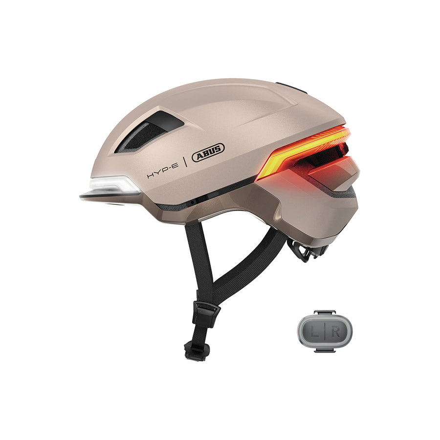 Abus Hyp-E recreational and commuter helmet in jungle green with adjustable straps and ventilation for safety and comfort.