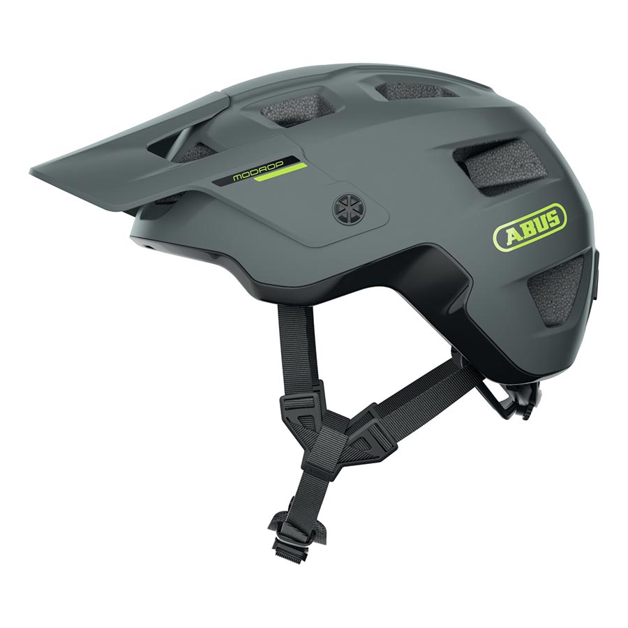 Abus MoDrop mountain bike helmet in velvet black with adjustable straps, size large (59-62cm), lightweight and ventilated.