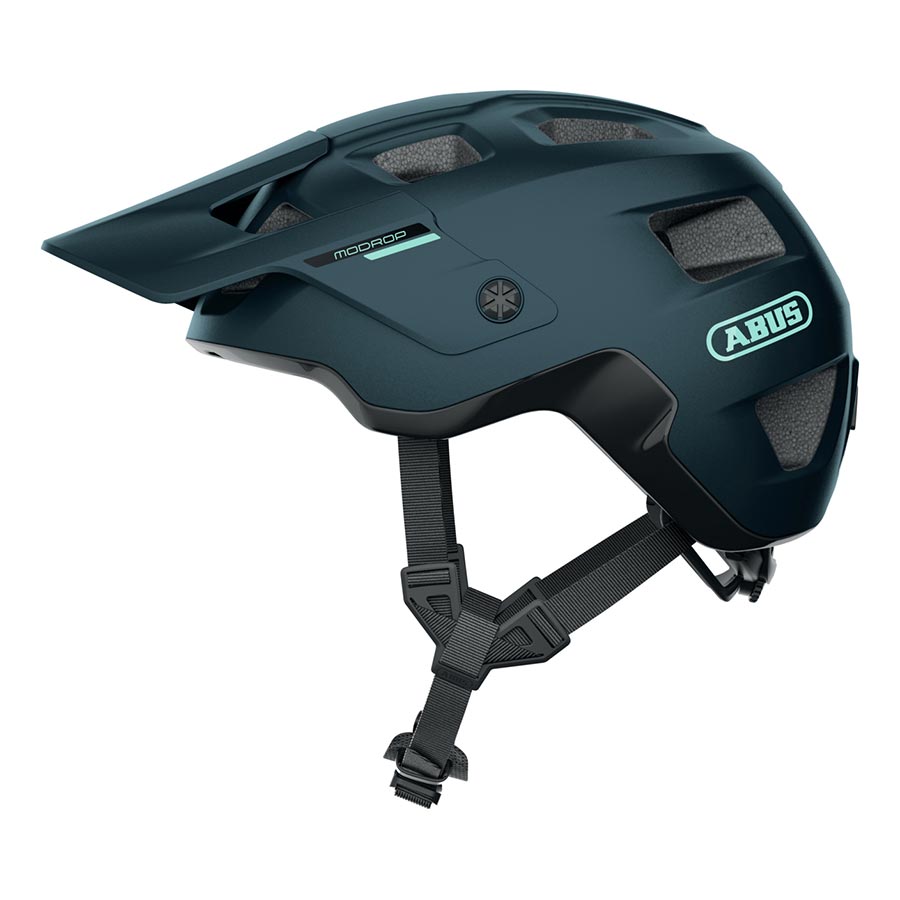 Abus MoDrop mountain bike helmet in velvet black with large ventilation openings and adjustable strap, size L (59-62cm).