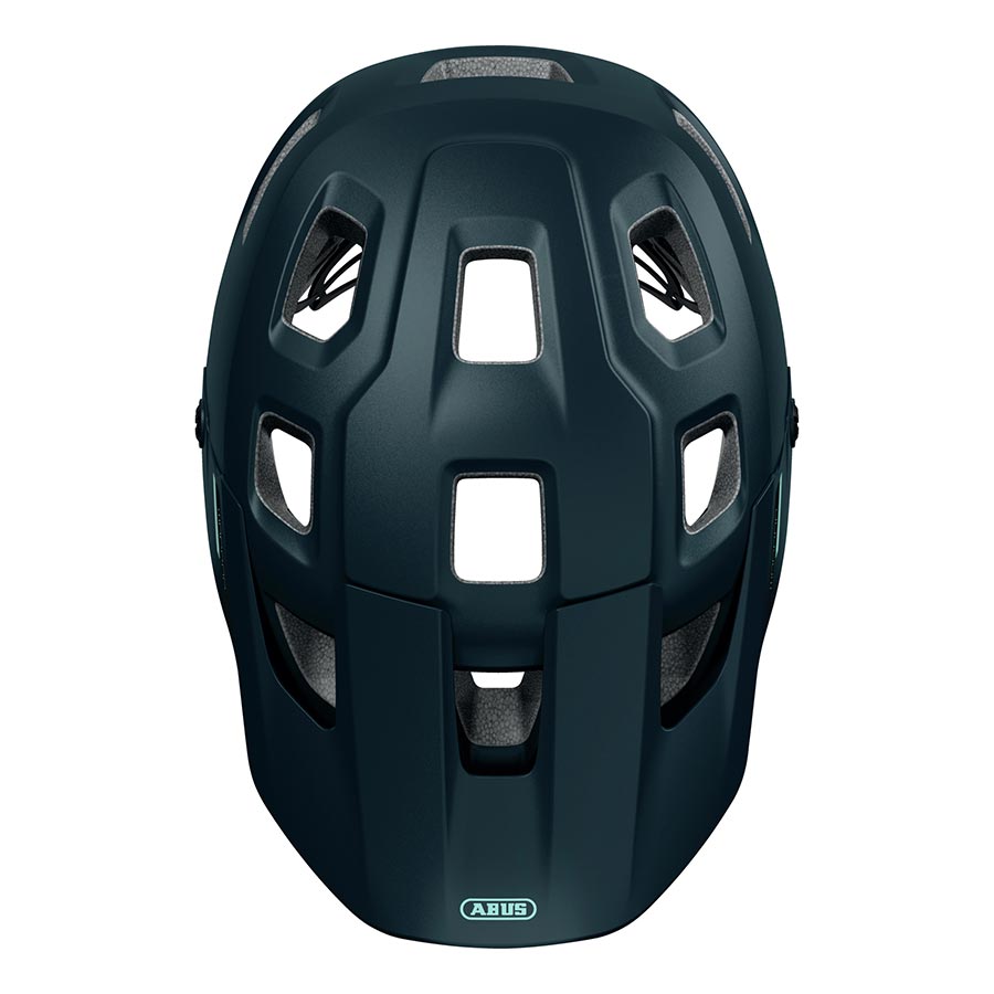Abus MoDrop mountain bike helmet in velvet black with size L (59-62cm), featuring a sleek design and adjustable straps.