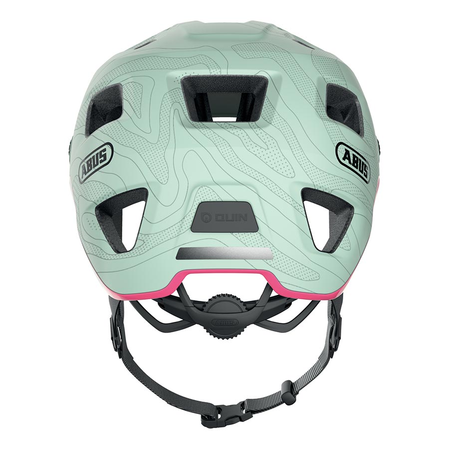 Abus MoDrop mountain bike helmet in velvet black with adjustable strap and ventilation for cycling safety.