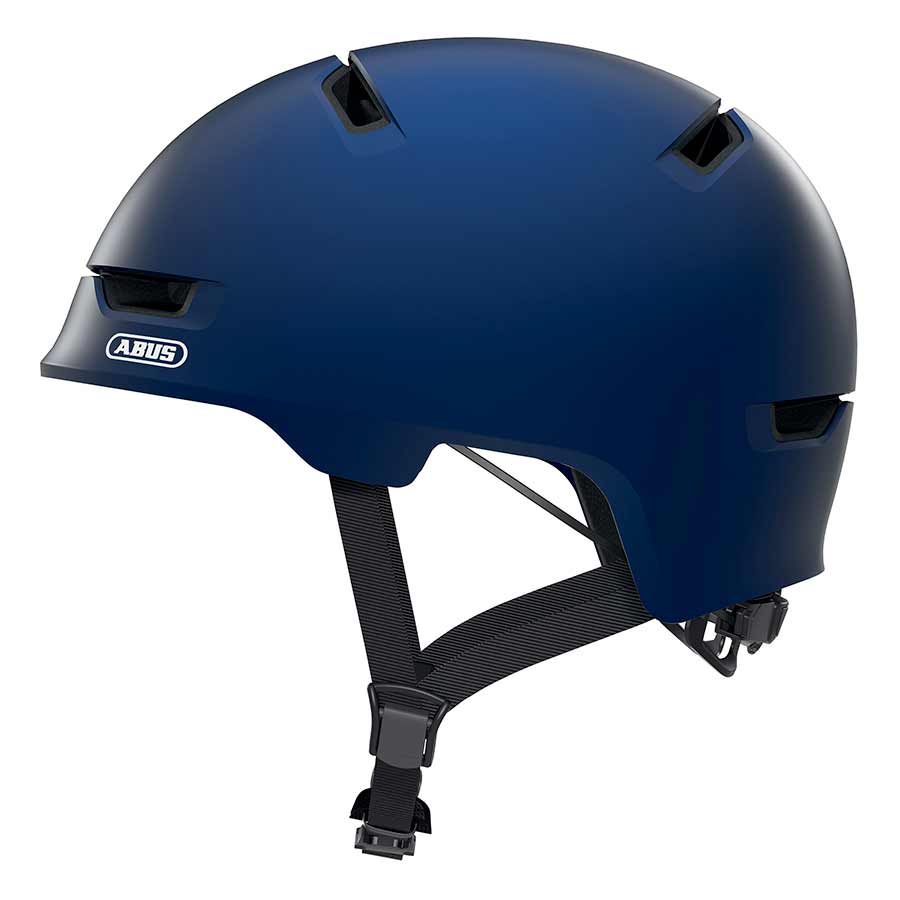 Abus Scraper 3.0 recreational and commuter helmet in velvet black with adjustable size, outdoor cycling helmet for urban and leisure use.