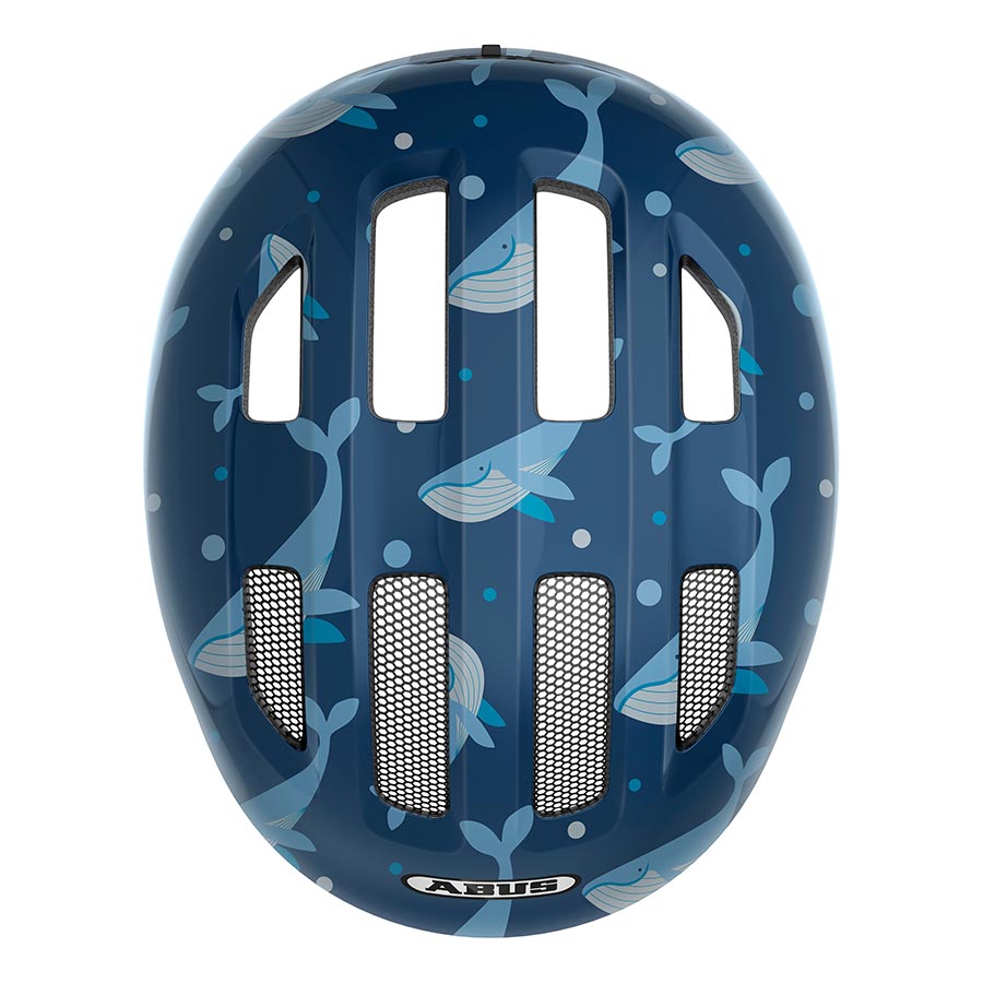 Pink Abus Smiley 3.0 youth helmet with butterfly design, featuring adjustable straps and ventilation for kids' safety.