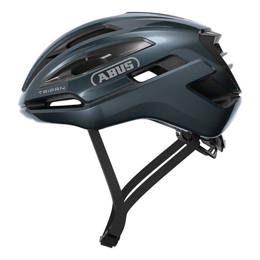 Abus Taipan road helmet in Como Blue with size 57-61cm, lightweight design, aerodynamic vents, and secure fit for cyclists.