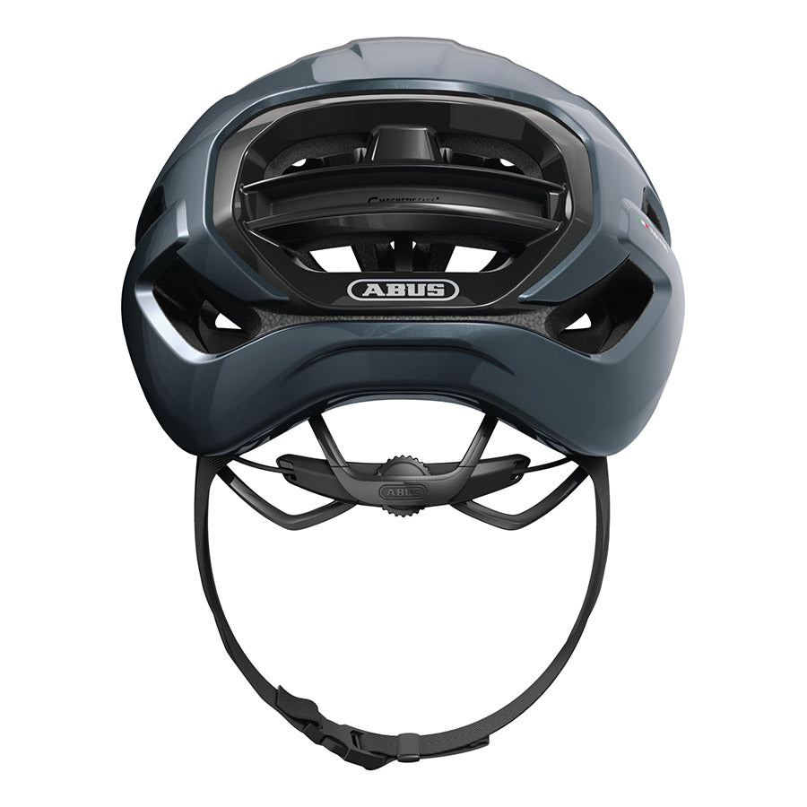 Abus Taipan road helmet in blue with size L (57-61cm), featuring aerodynamic design and ventilation for cycling safety.
