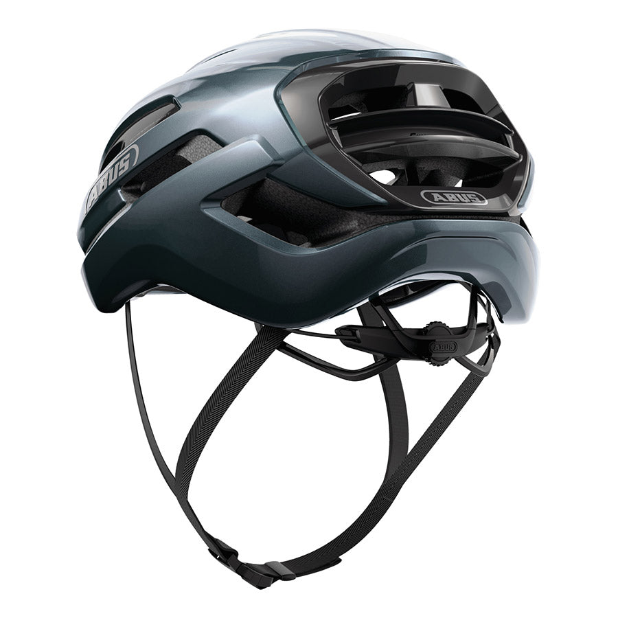 Abus Taipan road helmet in blue with size 57-61cm, featuring aerodynamic design and ventilation for cycling safety.